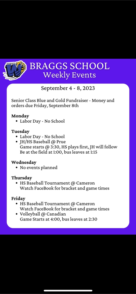 Weekly Events Sept 4-8